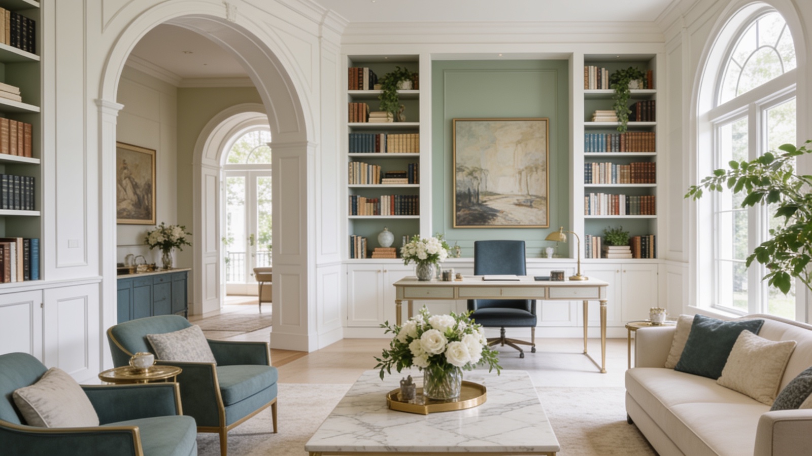 A calm, light-filled Charlotte sunroom